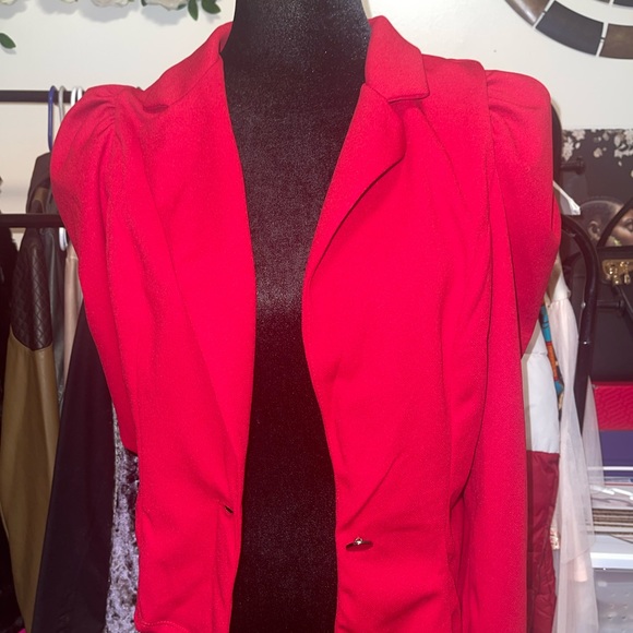 Flirty Professional Blazer- Red - Picture 2 of 9